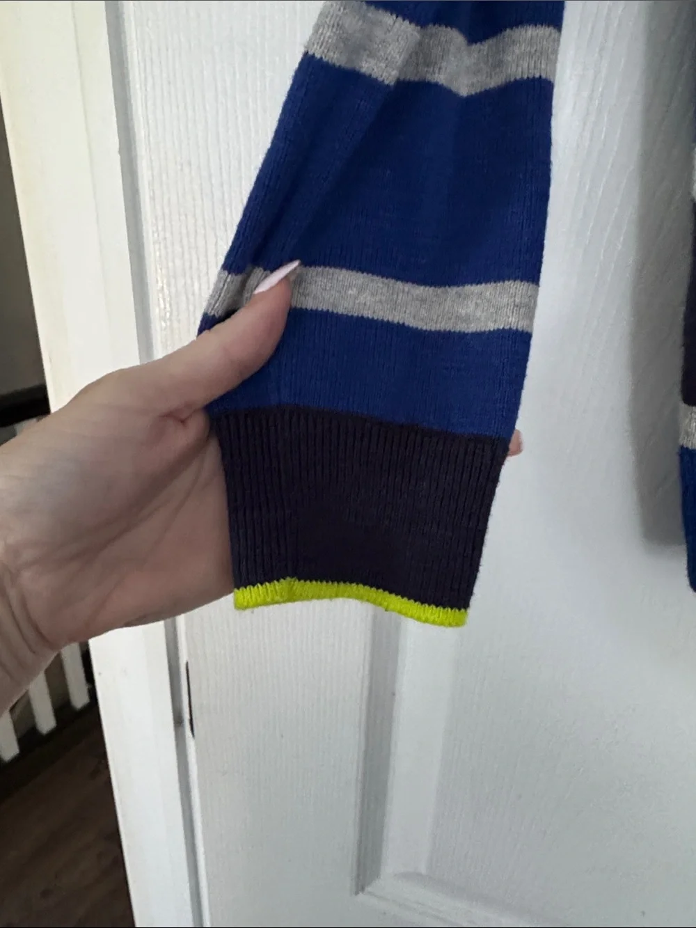 GAP boys xl 12 Royal Blue Striped Crewneck Sweater